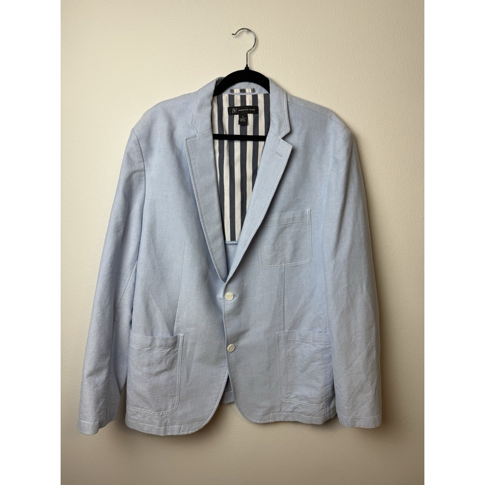 INC International Concepts Men's Light Blue Linen Blend Blazer Size XL
